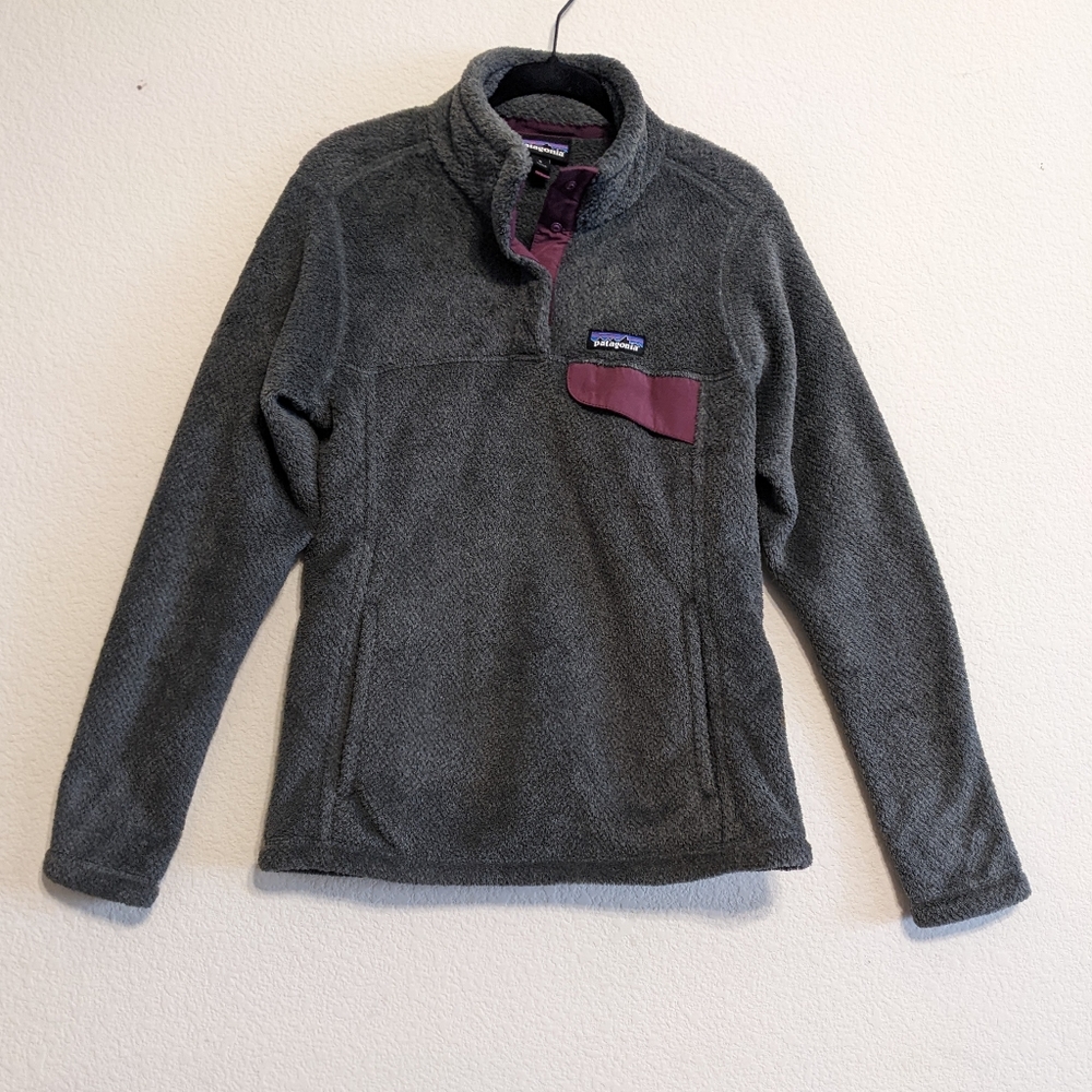 PATAGONIA Women’s ReTool Snap T Fleece pullover in Gray Size Small EUC
